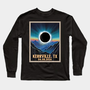 Total Solar Eclipse 2024 Kerrville Texas Long Sleeve T-Shirt